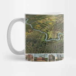 1891 Panoramic Map of Houston Texas Mug